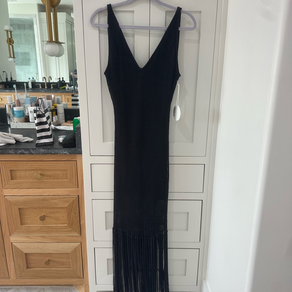Elegant Black Fringe Dress